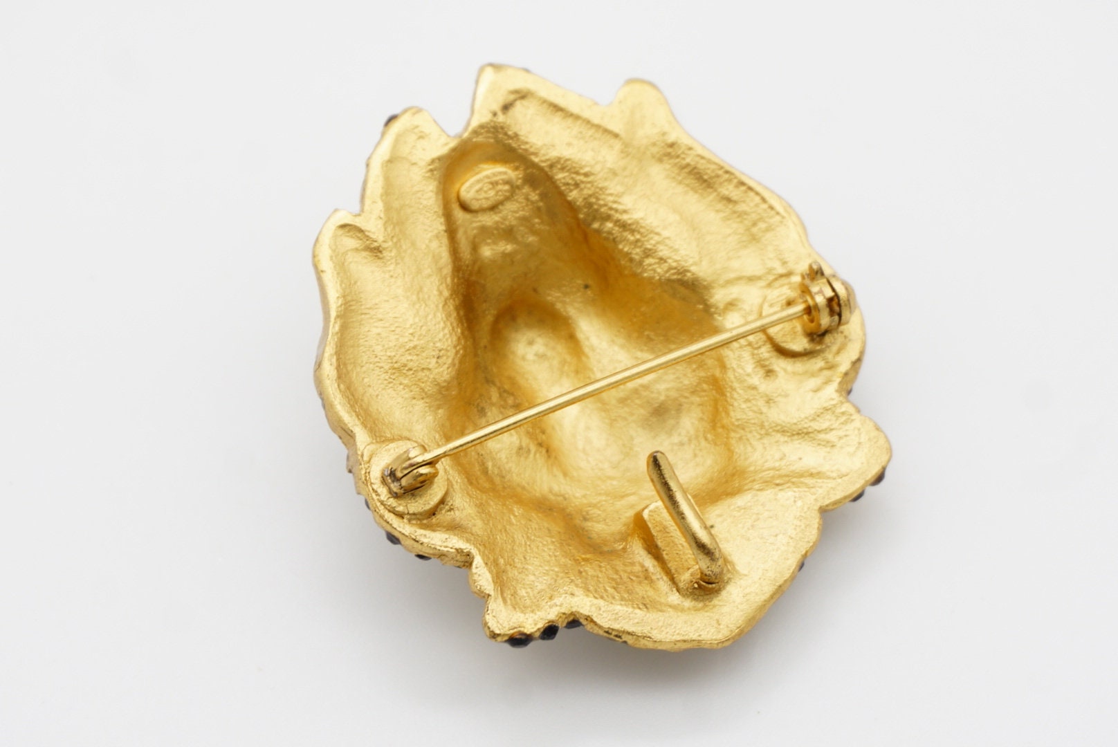 Chanel Vintage 2001 Lion Head Black Crystals Logo Coco CC Brooch