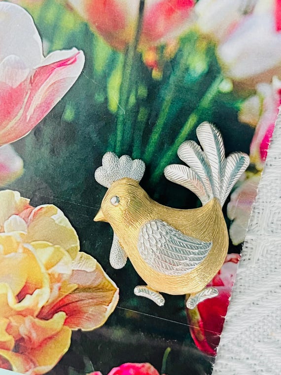 Christian Dior GROSSE 1970s Vivid Cute Chick Baby Chicken Brooch