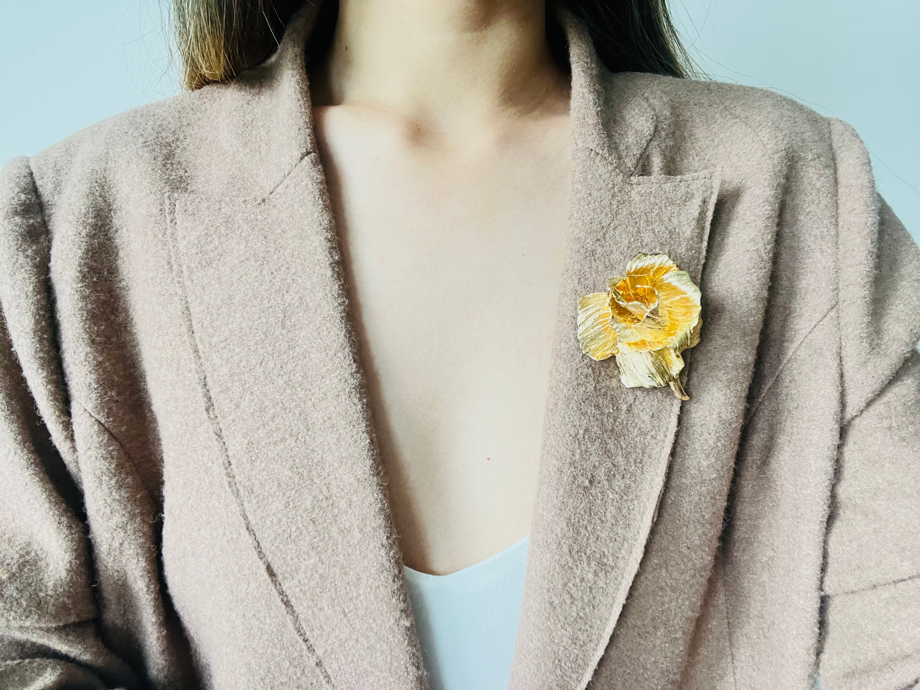 Christian Dior 1970s Vintage Large 3D Textured Vivid Floral