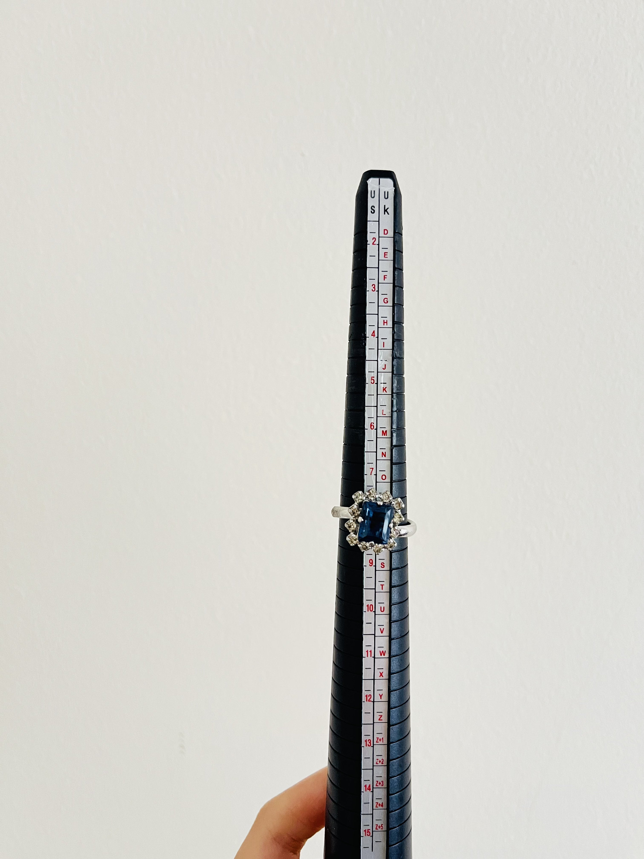 Christian Dior 1970s Vintage Rectangle Aqua Blue Crystals Halo 