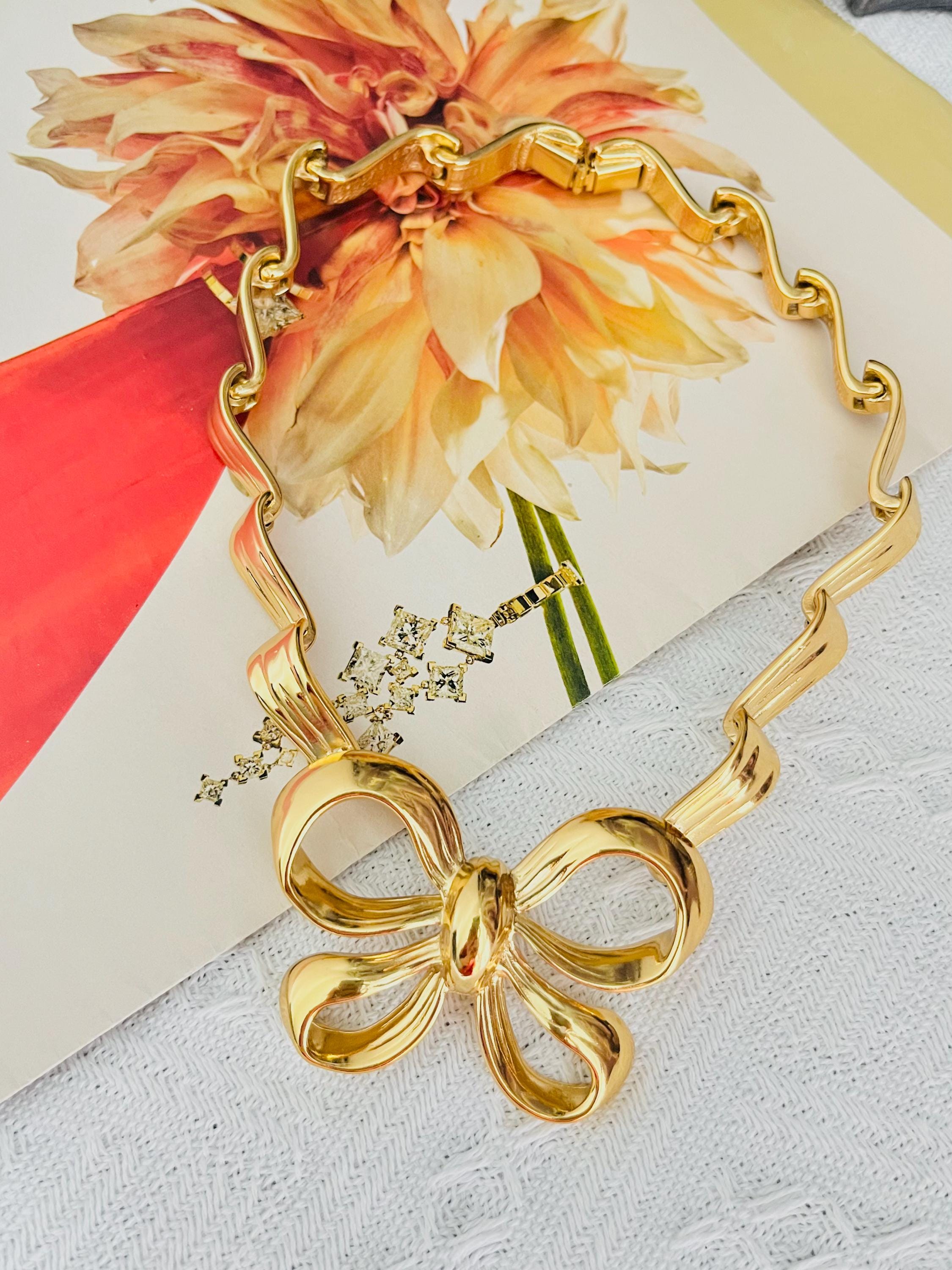 Yves Saint Laurent YSL Vintage Large Knot Bow Butterfly Ribbon 