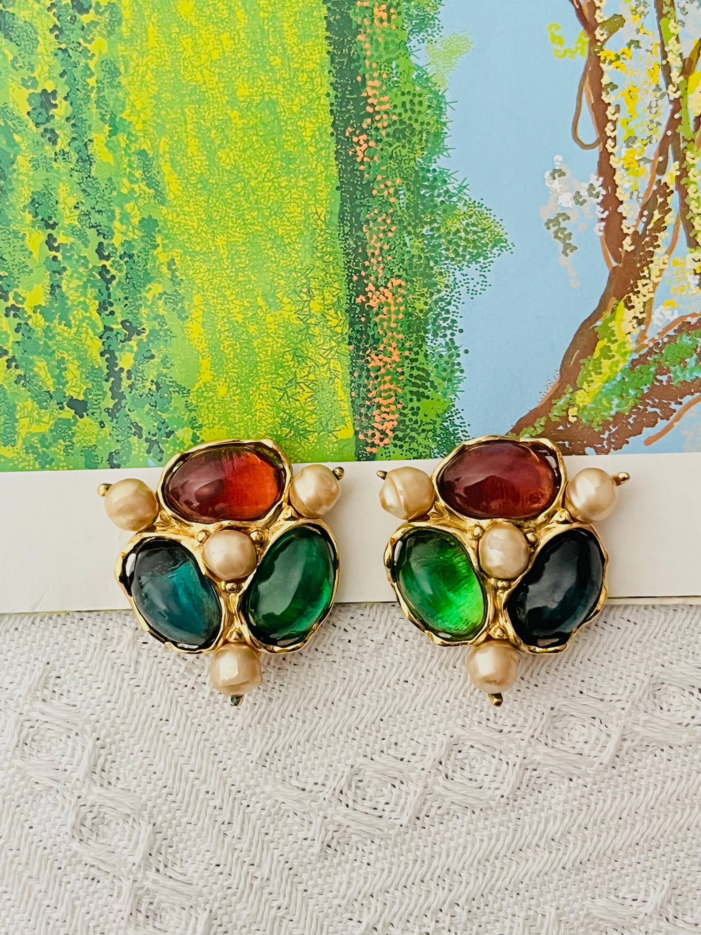 イヴ・サンローラン YSL ラージ グリポワ エメラルド ルビー 