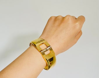 Christian Dior 1973 Logo CD Chunky Clamper Manschette Cuff