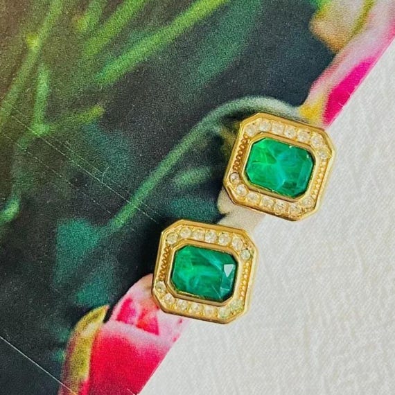 松*様 Christian Dior グリーンジュエリーセット Christian Dior Vintage 1980s Gripoix Emerald Octagon