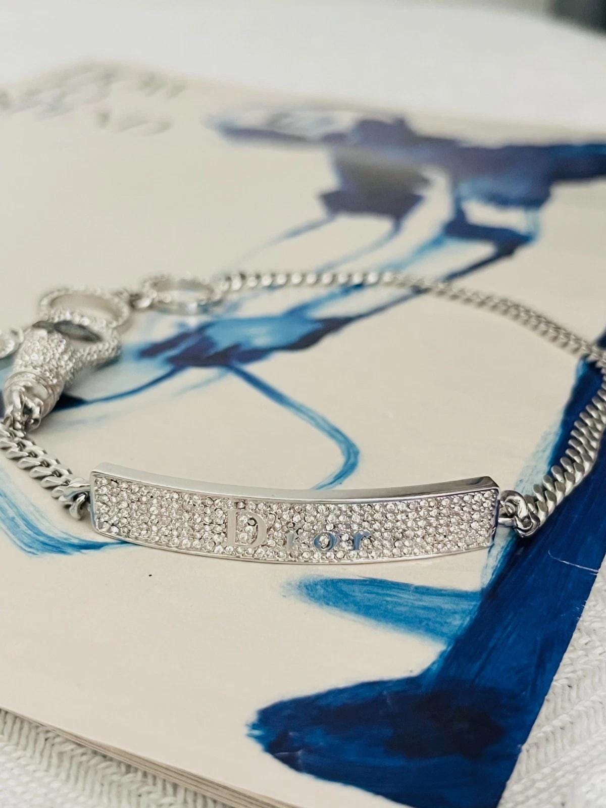 CHRISTIAN DIOR John Galliano 2003 Logo Hardcore Crystals Choker