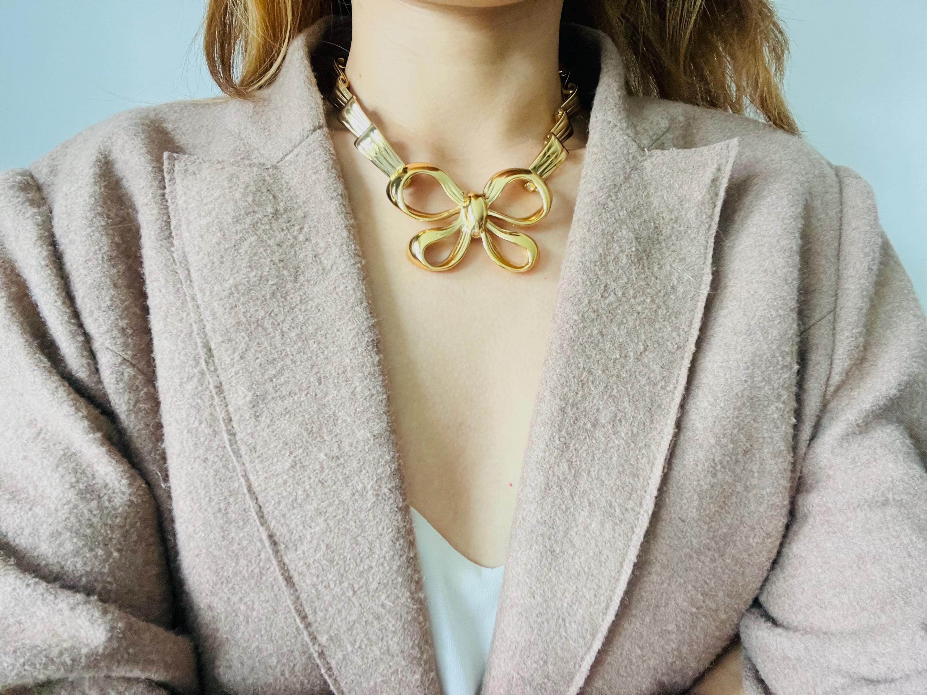 Yves Saint Laurent YSL Vintage Large Knot Bow Butterfly Ribbon 