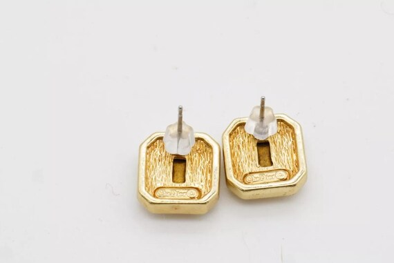 Christian Dior ♡ Vintage ♡ Pierce Vintage CHRISTIAN DIOR 1980's Gold Plated Rhinestone Logo