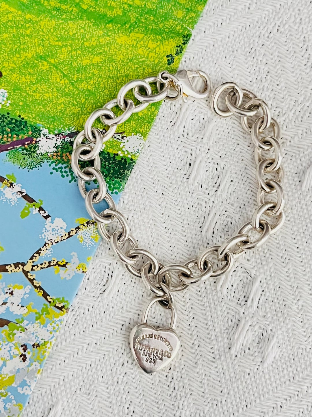Tiffany & Co Vintage Please Return to Heart Lock Bracelet, 925