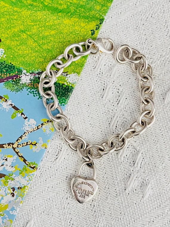 Tiffany & Co Vintage Please Return to Heart Lock Bracelet, 925