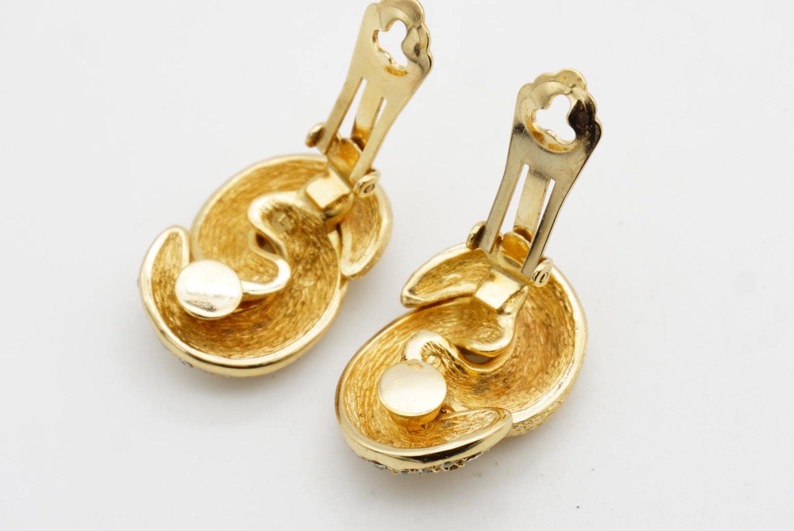 Christian Dior Vintage 1980s Textured Crystals Interlocked Twist