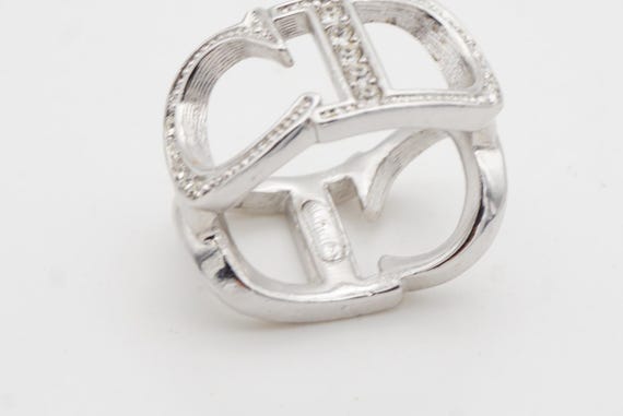 ✨未使用タグ付き✨Christian Dior ♡ Vintage ♡ Christian Dior Vintage Large Logo CD Double Side Crystals