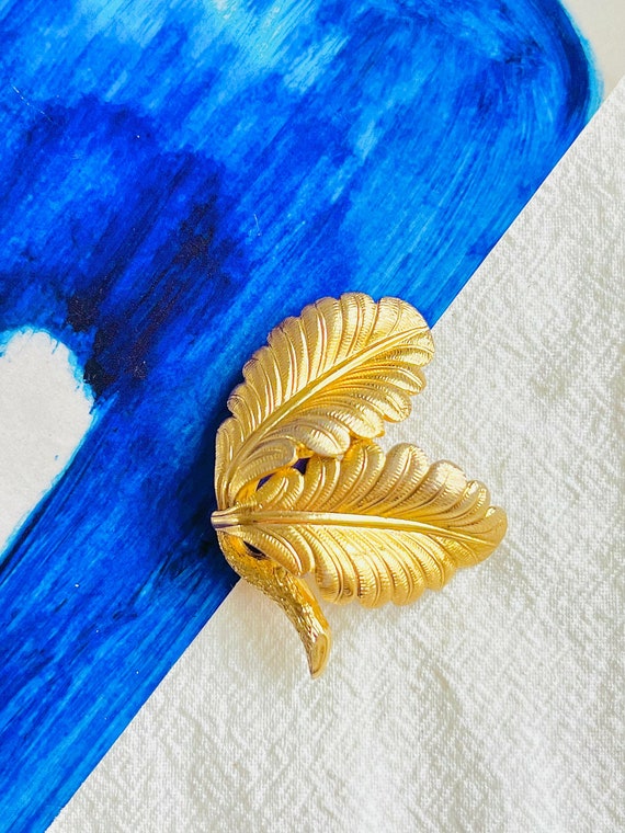 Christian Dior GROSSE 1962 Vintage Textured Double Palm Tree Leaf