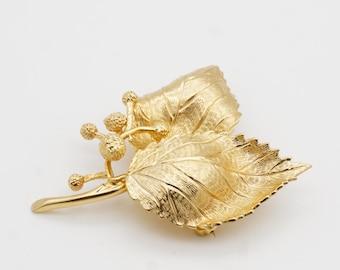 Christian Dior GROSSE 1967 Vintage Double Vivid Windy Leaf Cluster
