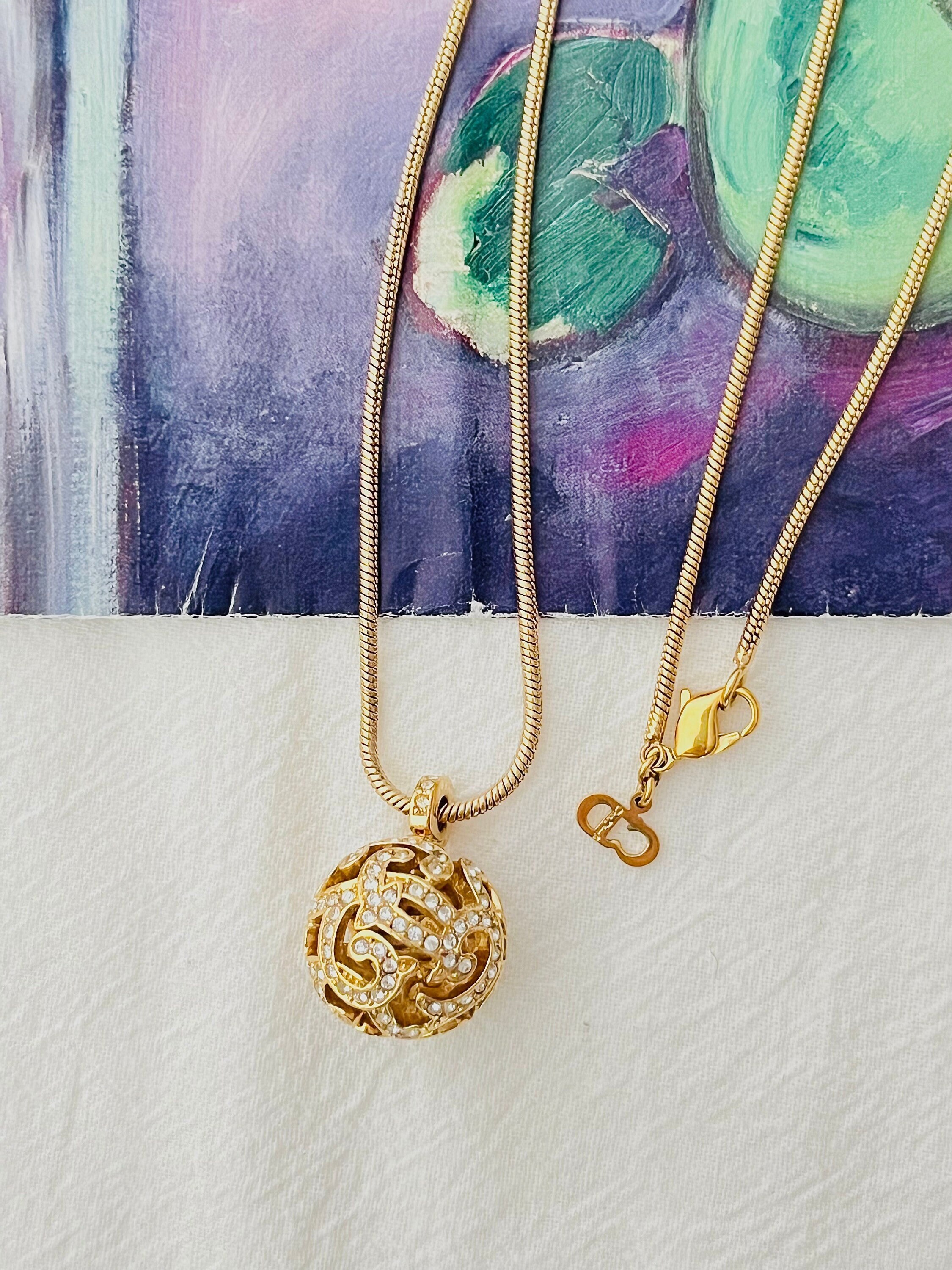 アクセサリー Christian Dior Mirror Ball Necklace CHRISTIAN DIOR Pendant Necklace Ball Makeup Gloss Mirror