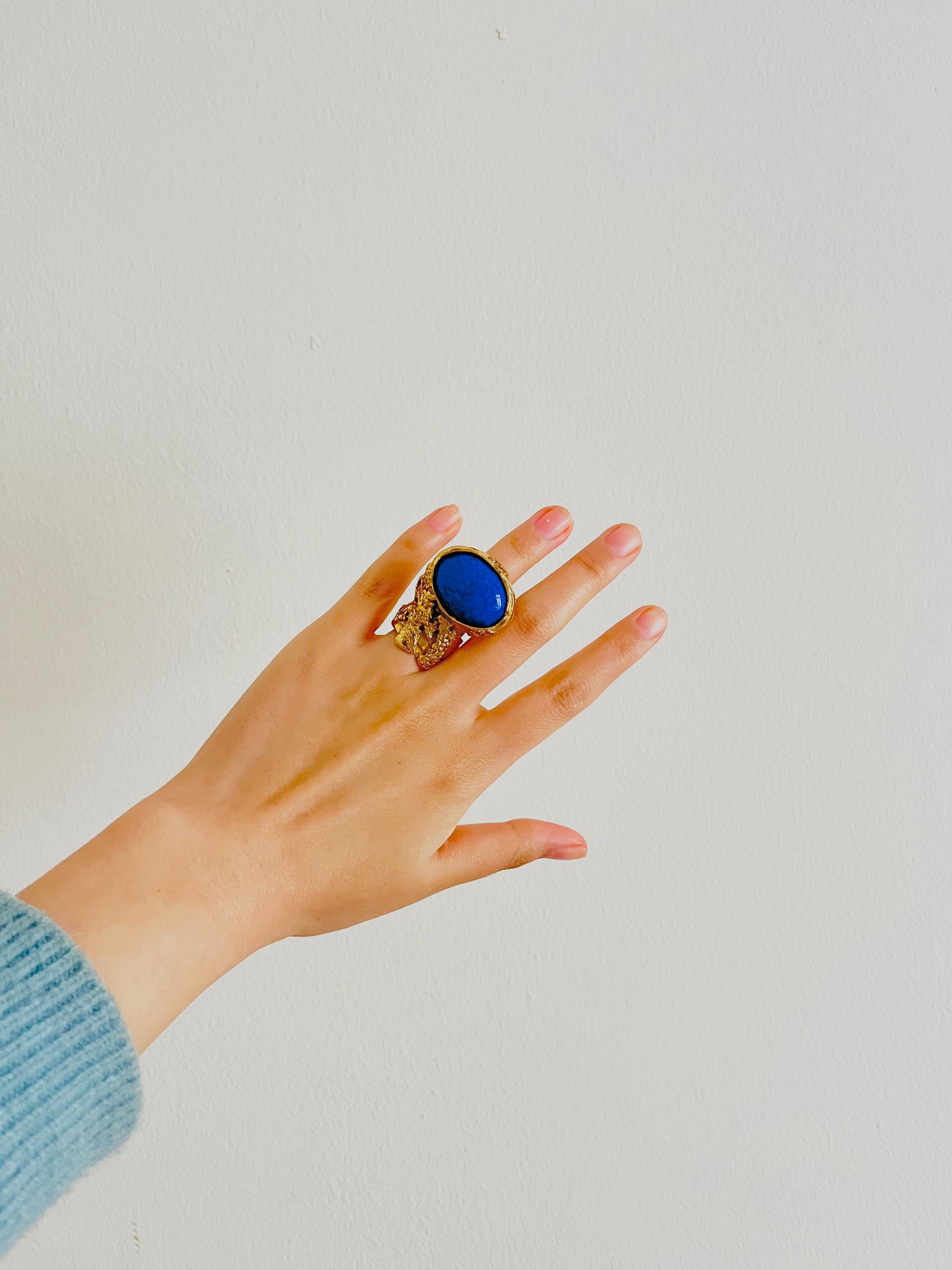 韓国 ファッション通販 Yves Statement Cabochon Navy Lapis Arty YSL Laurent Saint アクセサリー