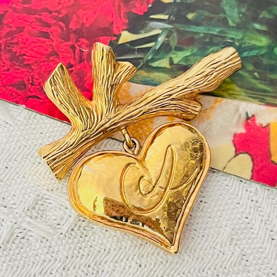 クリスチャンラクロワ　ビンテージ　ハート ブローチ ヴィンテージ CHRISTIAN LACROIX のクロスブローチ Christian lacroix