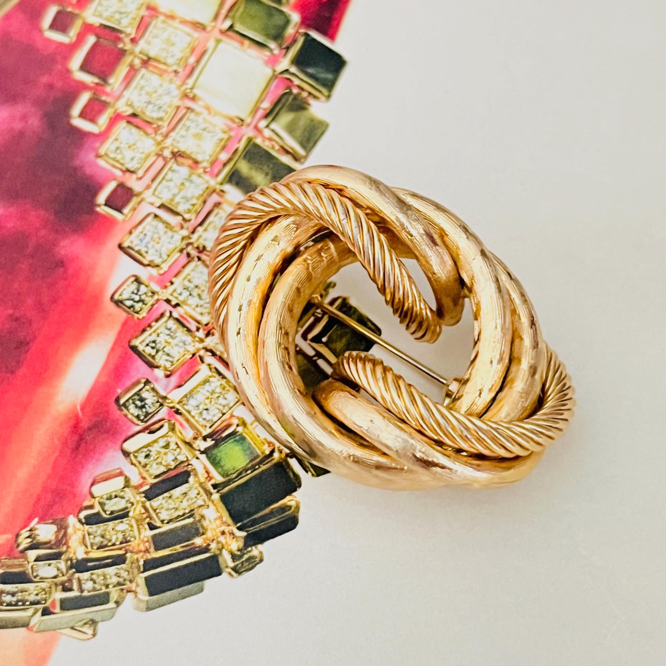 Christian Dior GROSSE 1964 Double Rope Wavy Twist Knot Swirl