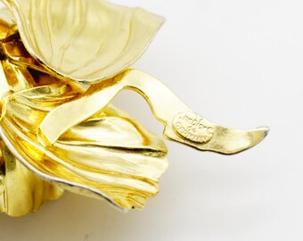 Christian Dior 1964 Vintage Large Vivid 3D Rose Blossom Flourish