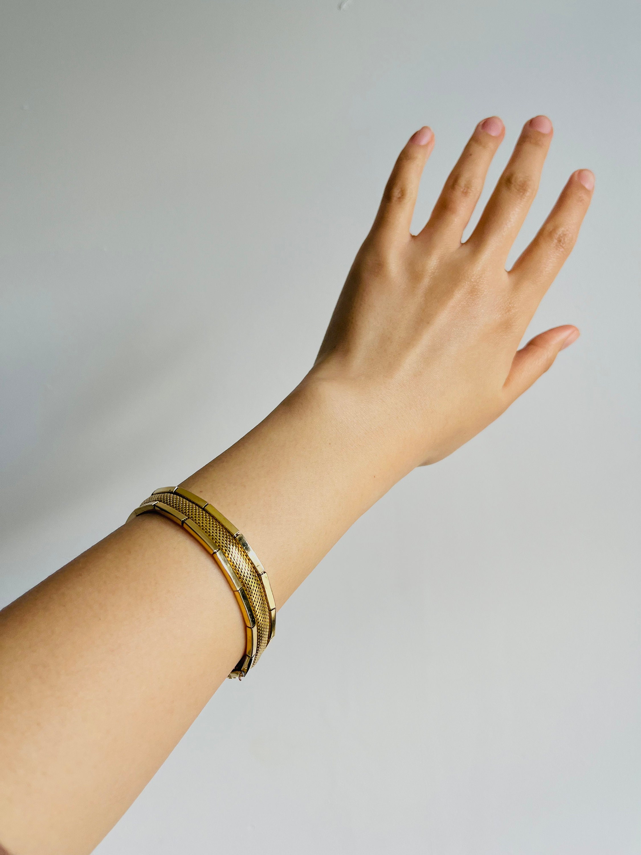 Christian Dior GROSSE 1959 Woven Mesh Link Ridged Double