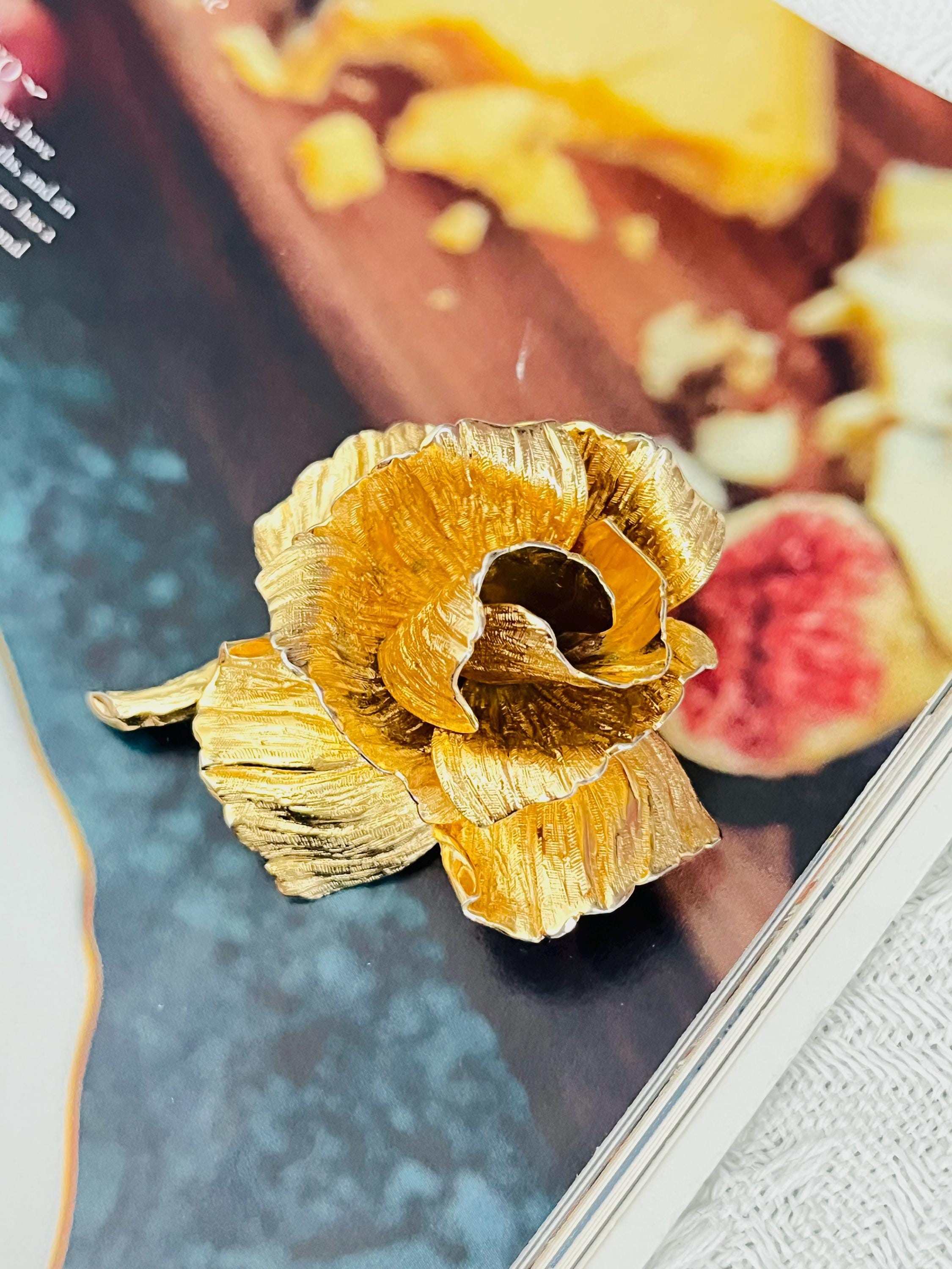 Christian Dior 1964 Vintage Large Vivid 3D Rose Blossom