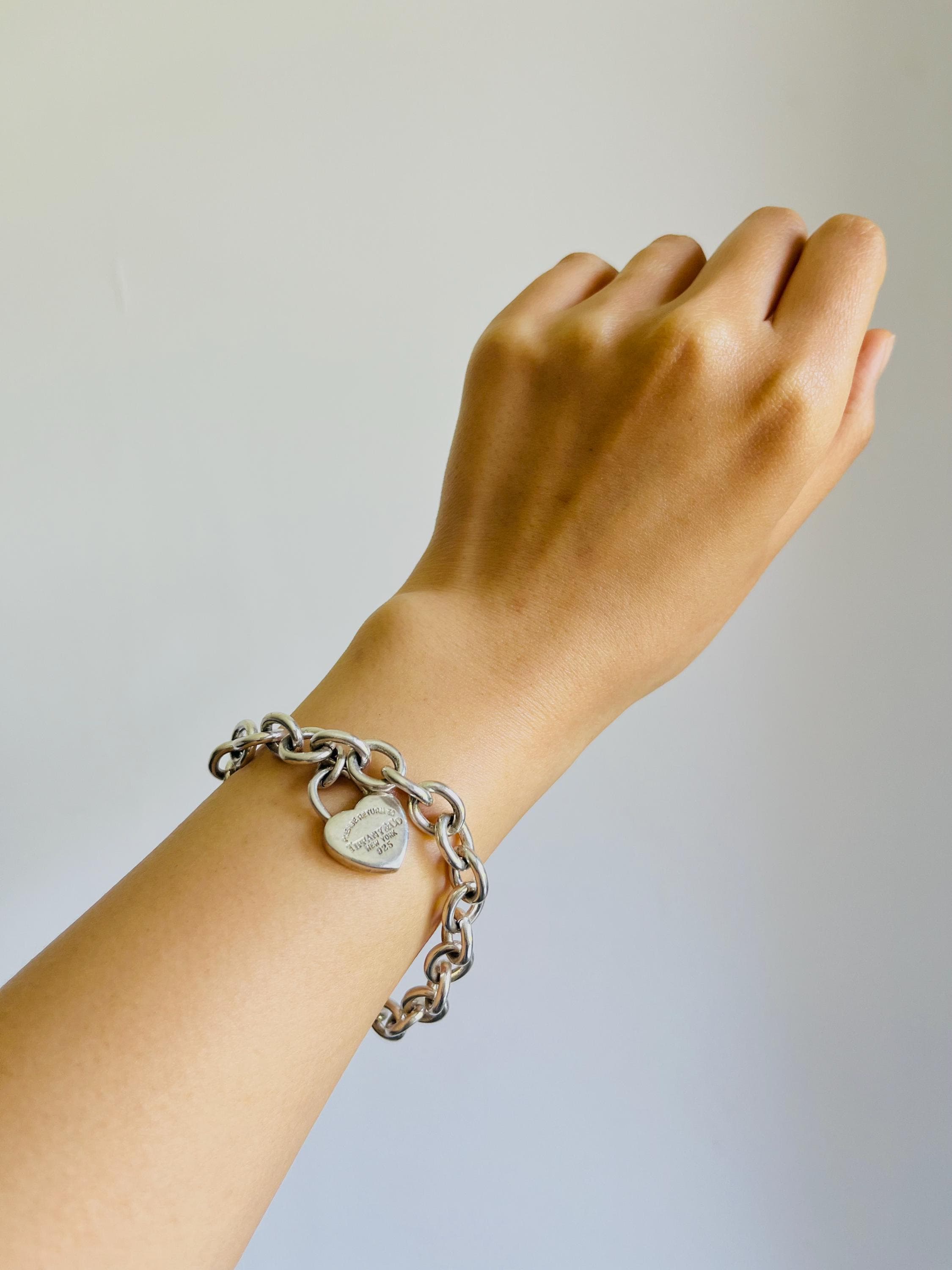 Tiffany & Co Vintage Please Return to Heart Lock Bracelet, 925