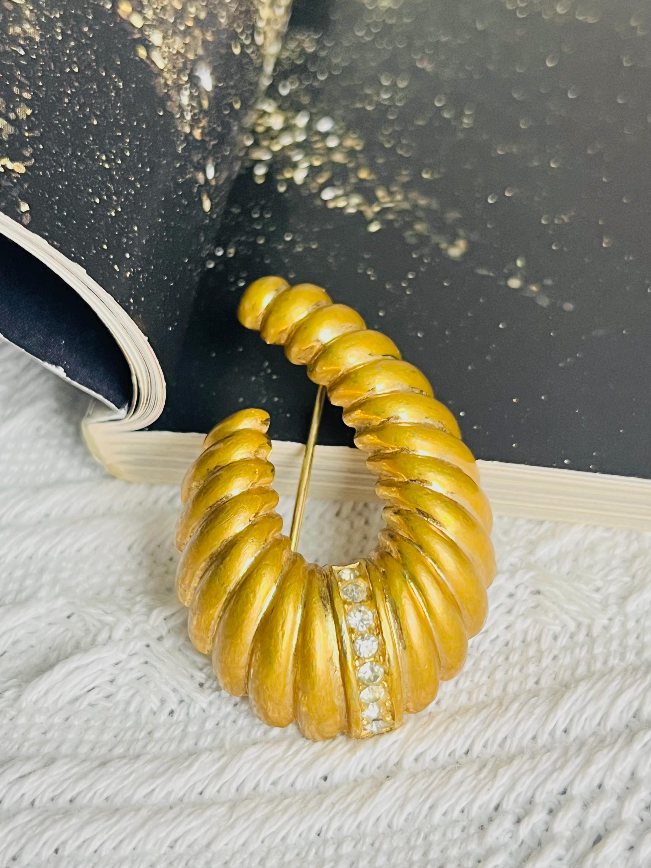 【激安アウトレット!】 1980s Vintage Dior Christian Croissant Swirl Shell Horn Oval アクセサリー