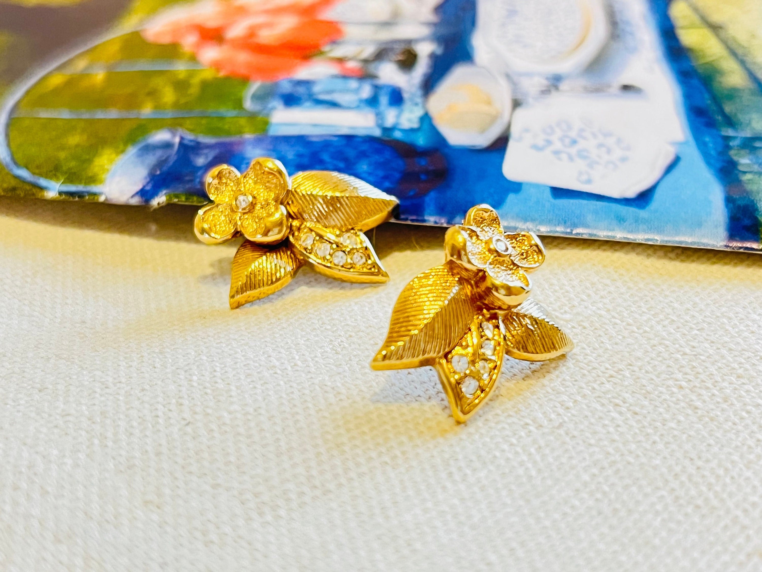 Louis Vuitton LV Upcycled Button Earrings - Brown Flower – The