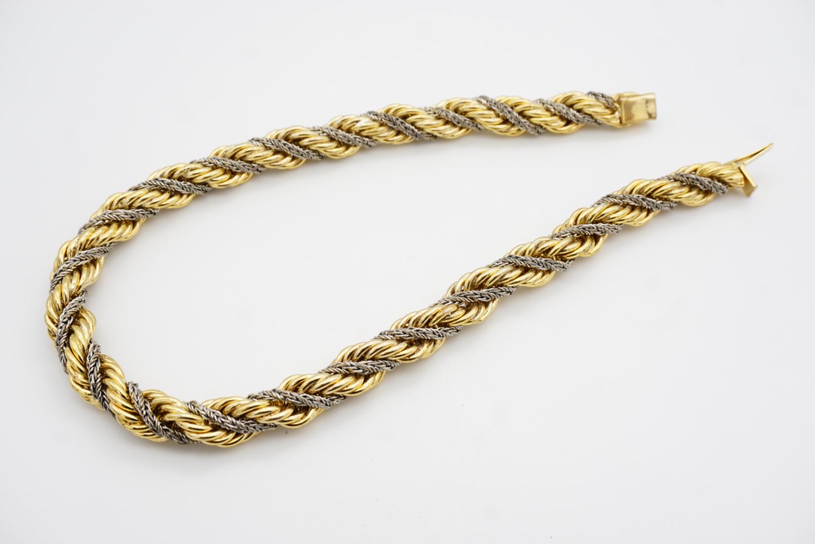 Christian Dior GROSSE 1967 Extra Thick Silver Gold Spiral