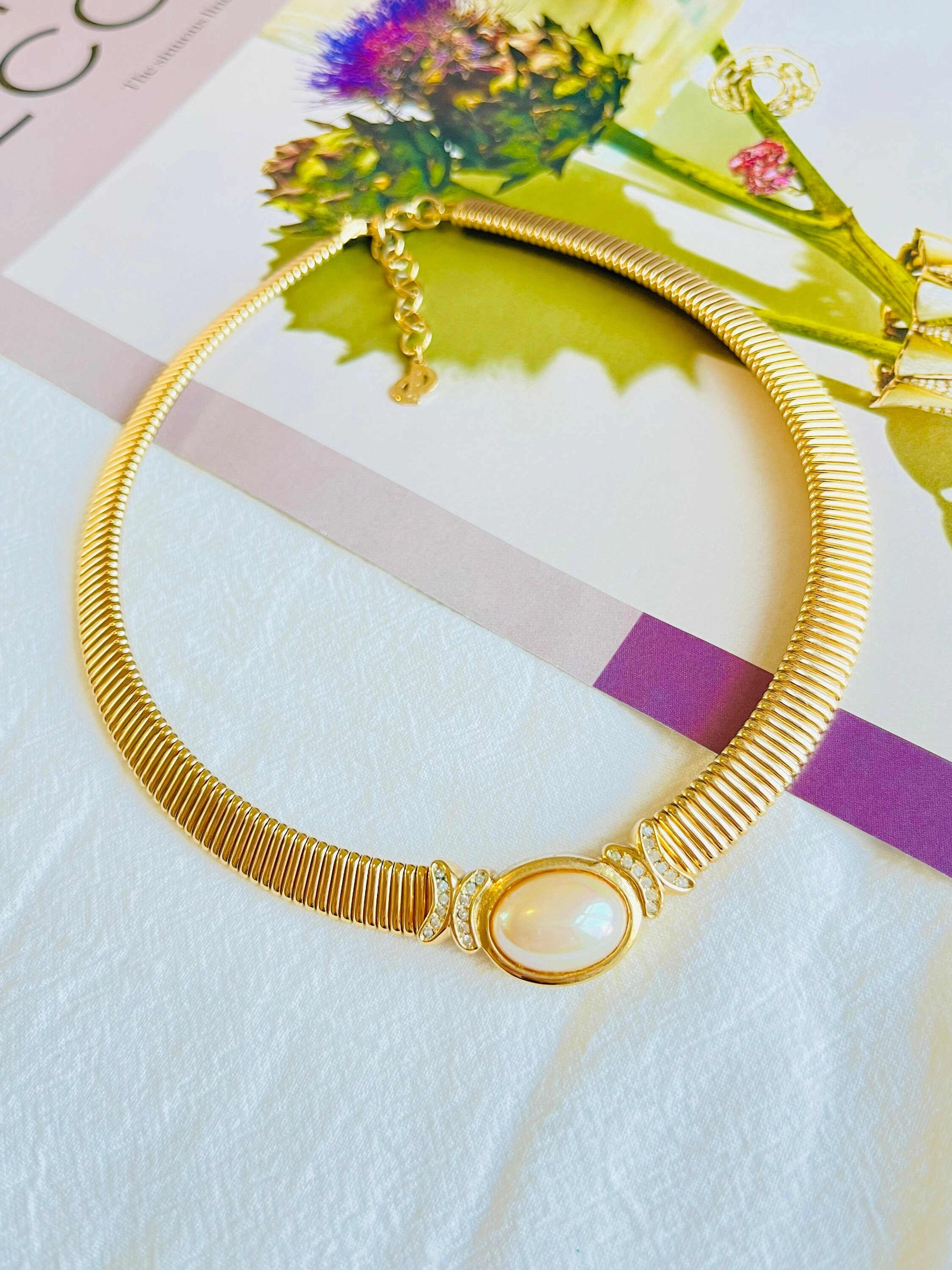 Vintage dior choker necklace deals