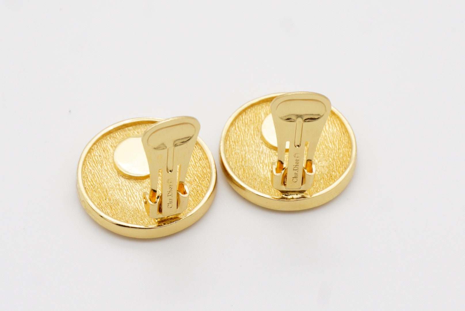 1980s DIOR gold-plated clip-on earrings – Muse Rebelle RARE Vintage 1980s Christian Dior Clip On Earrings, NIB main image 1