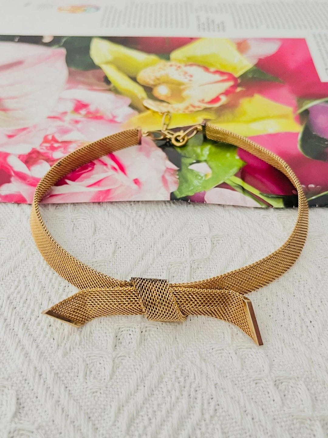 Christian Dior GROSSE 1958 Large Knot Bow Ribbon Butterfly Woven