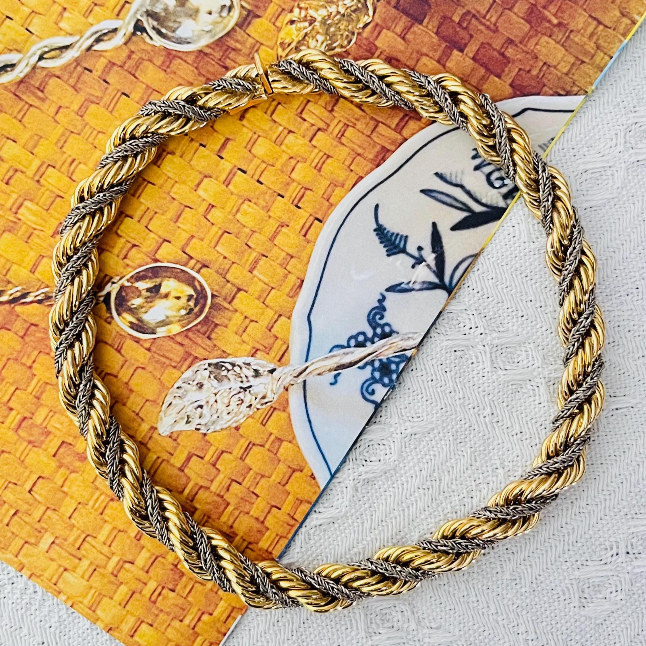 Christian Dior GROSSE 1967 Extra Thick Silver Gold Spiral