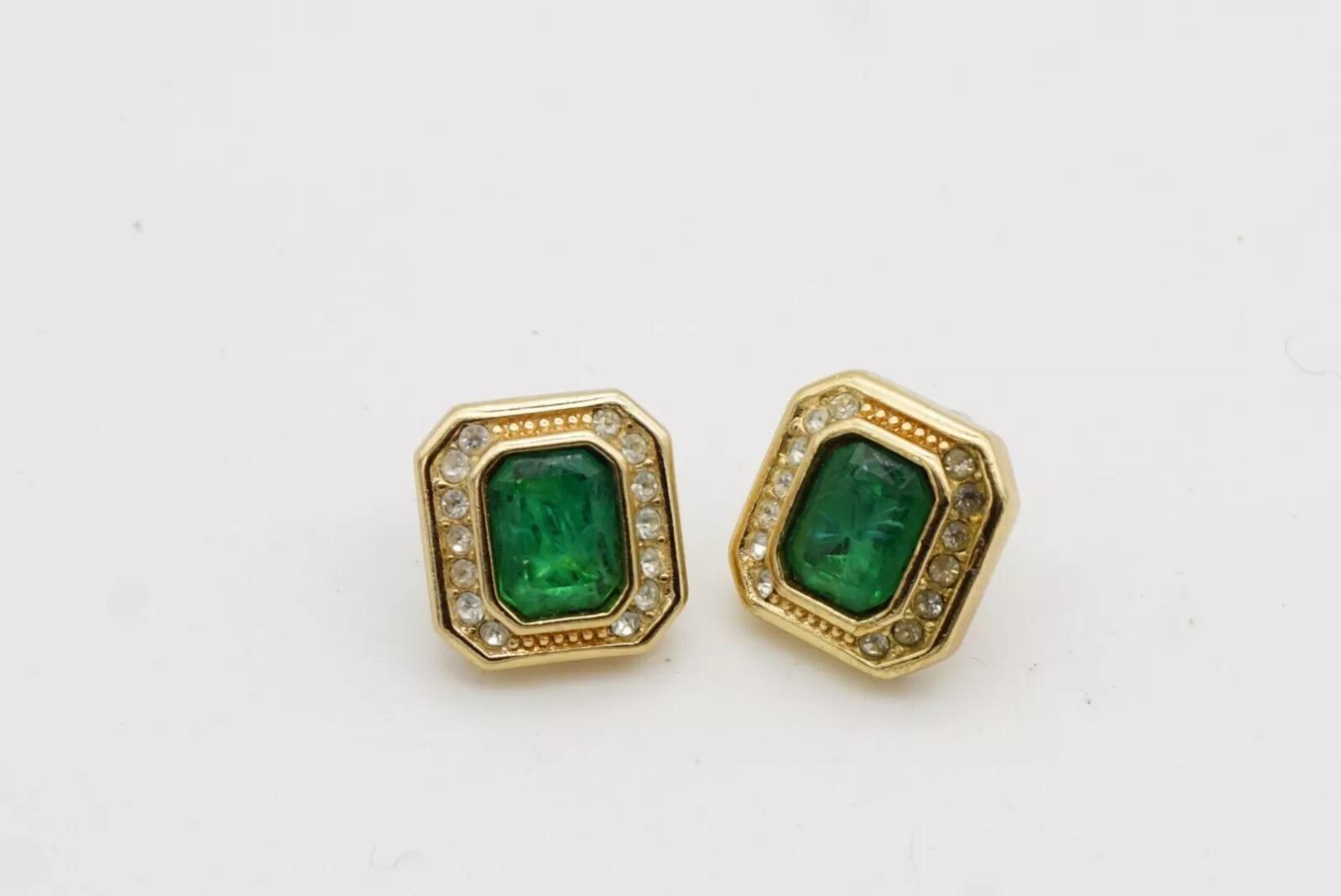 松*様 Christian Dior グリーンジュエリーセット Christian Dior Vintage 1980s Gripoix Emerald Octagon
