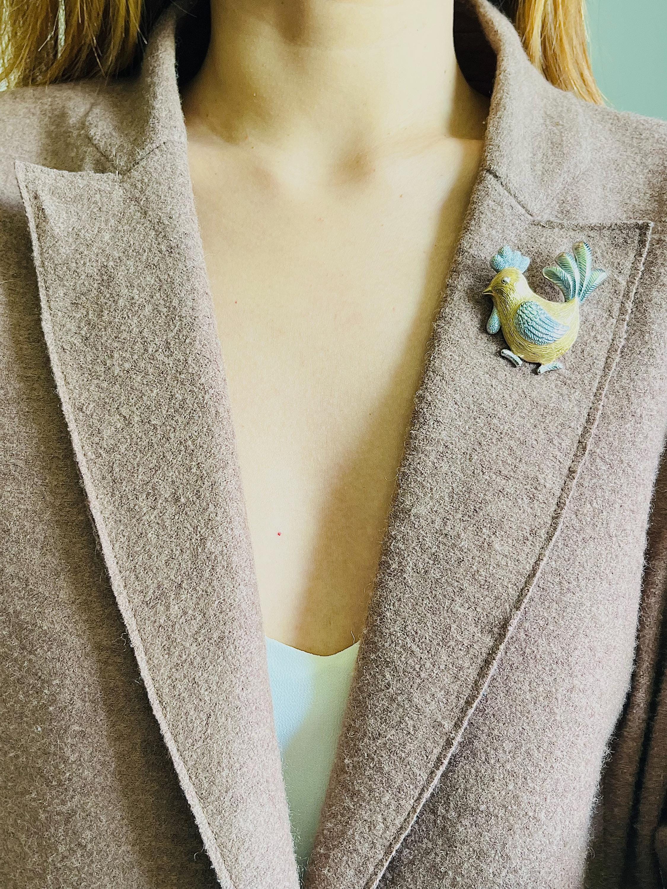 Christian Dior GROSSE 1970s Vivid Cute Chick Baby Chicken Brooch