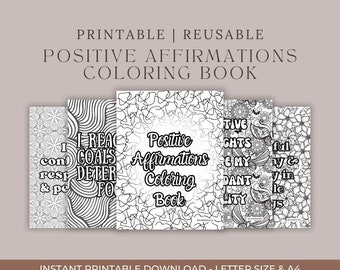 Positive Affirmations Coloring Book - 10 Daily Inspirations