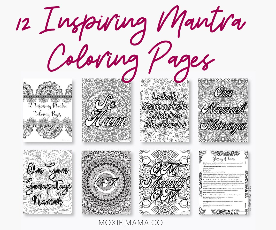 Inspiring Mantra Coloring Pages for Adults 12 Printable Coloring Pages