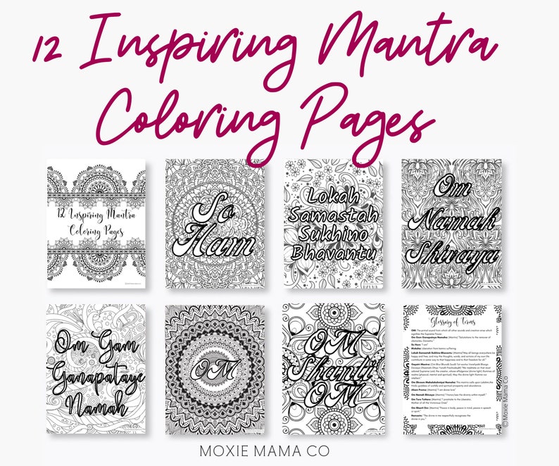 Inspiring Mantra Coloring Pages for Adults 12 Printable Coloring Pages ...