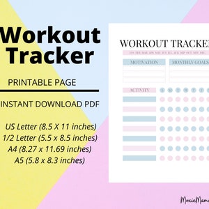 Workout Tracker PRINTABLE | Etsy