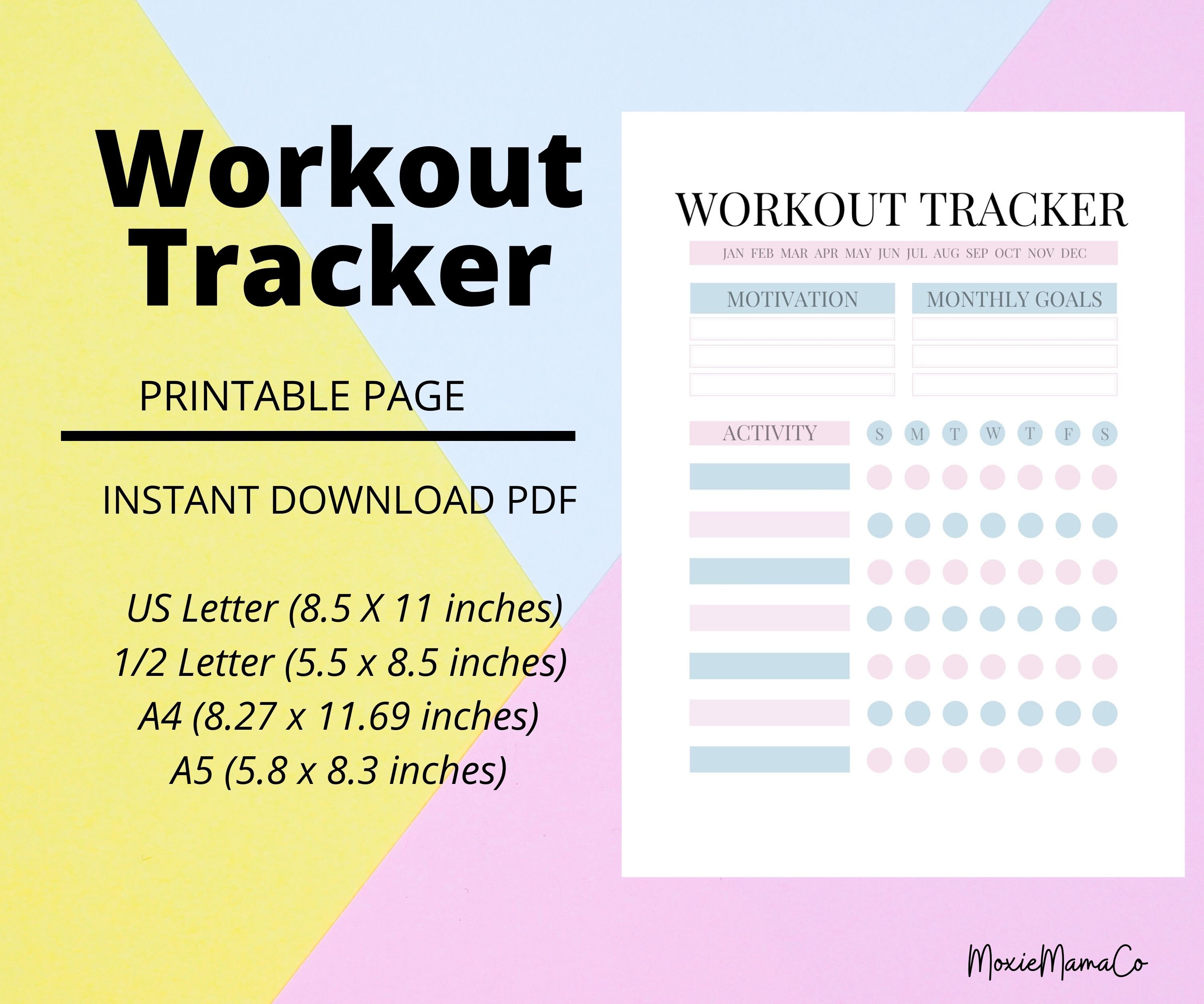 Workout Tracker PRINTABLE | Etsy