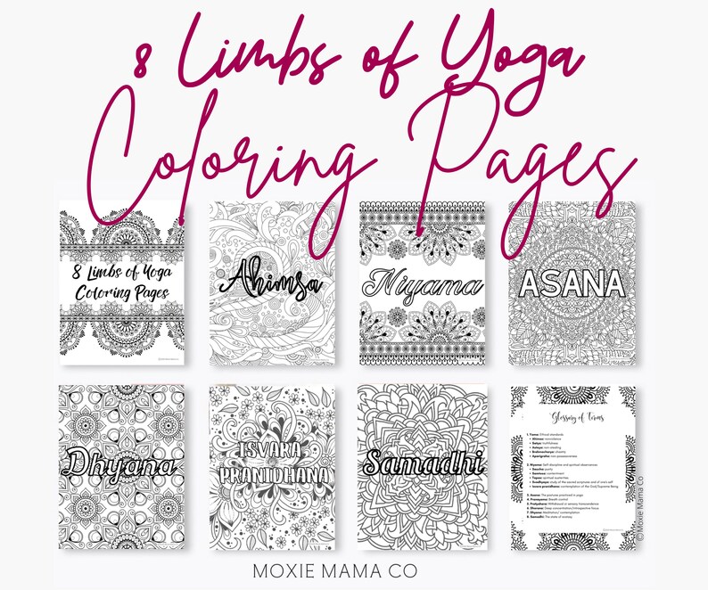 Inspiring 8 Limbs of Yoga Coloring Pages for Adults 18 Printable ...