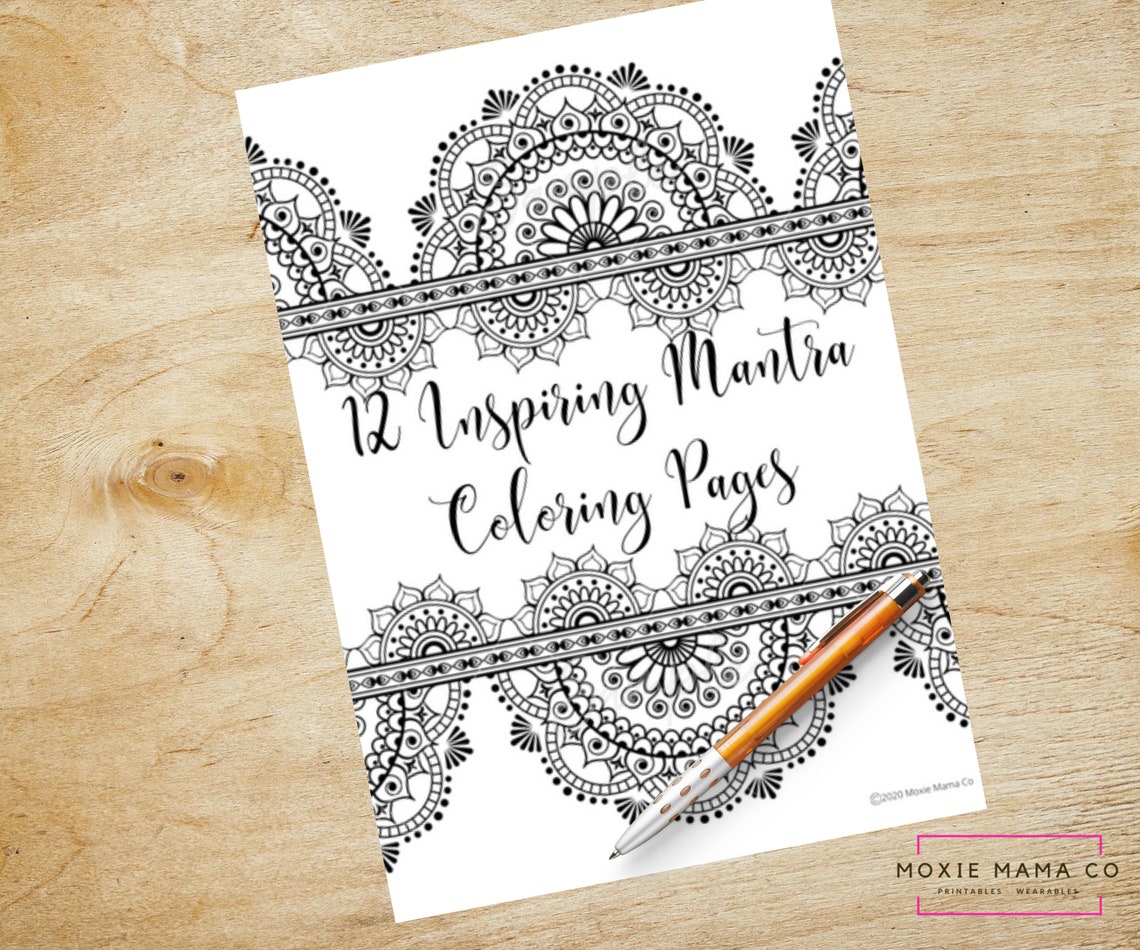 Inspiring Mantra Coloring Pages for Adults 12 Printable Coloring Pages ...