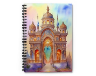 Mystical Castle Journal | Ruled Lined Spiral Notebook with Brightly Colored Fantasy Palace | Ideal Gift for Writing Enthusiasts