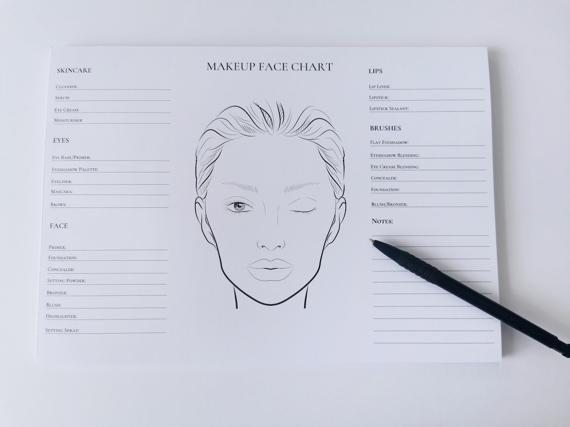 Creative Makeup Face Chart for Artists Printable PDF Download - Etsy