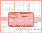 63 page Business Planner, Small Business Binder, Printable Business Planner, Etsy Business Planner, Home Business Management, Editable