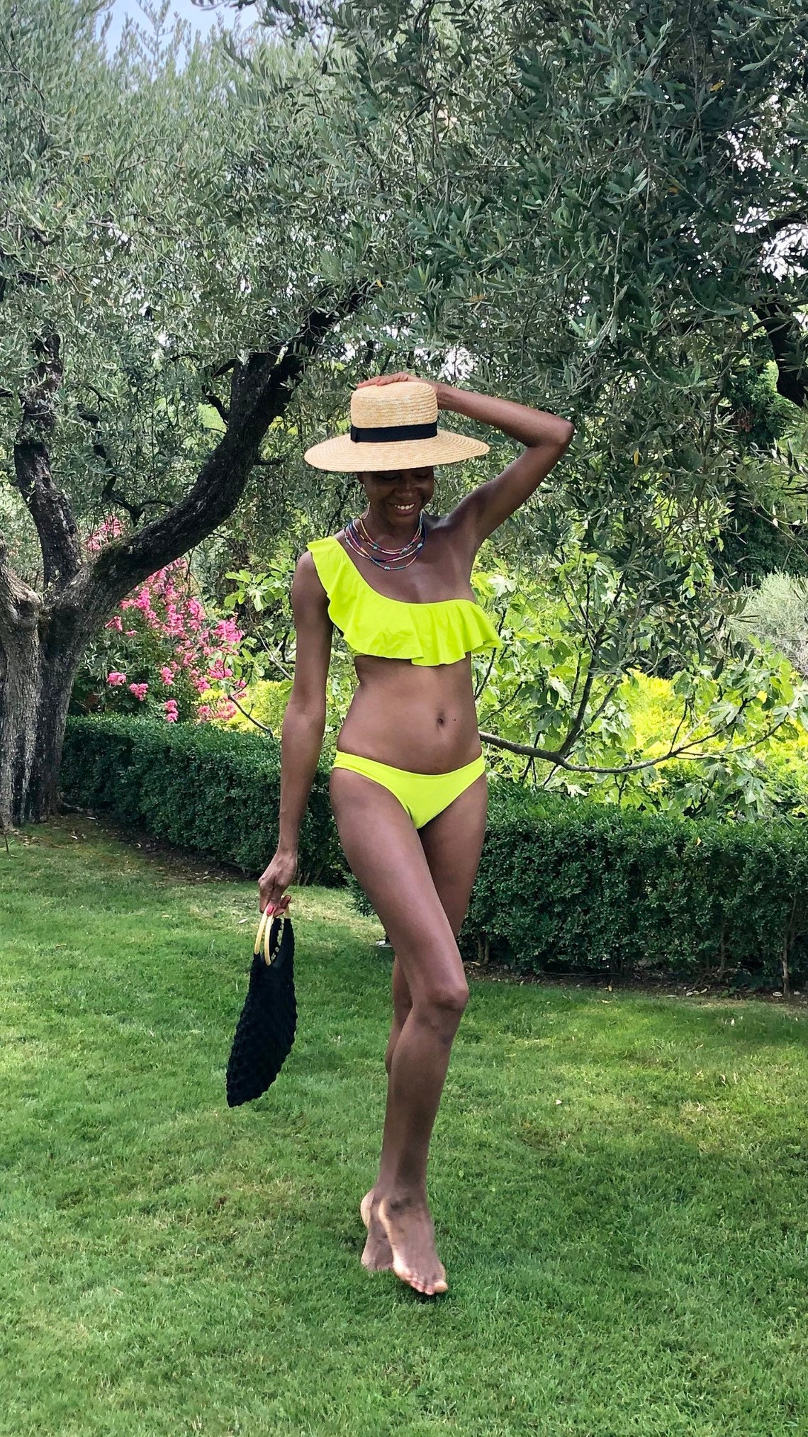 Yellow Floral Ruffle Underwire Bikini Set main image 0