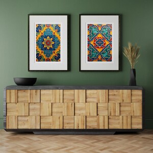 Moroccan Zellige Wall Art | Geometric Print | Digital Download | Moroccan Tile Pattern | Boho Home Decor | Printable Art