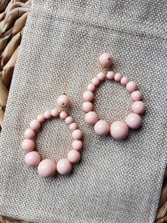 Mila Earrings Beaded Creoles Vintage Spirit Etsy