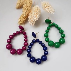 Creole earrings pearls Bia size L several colors.