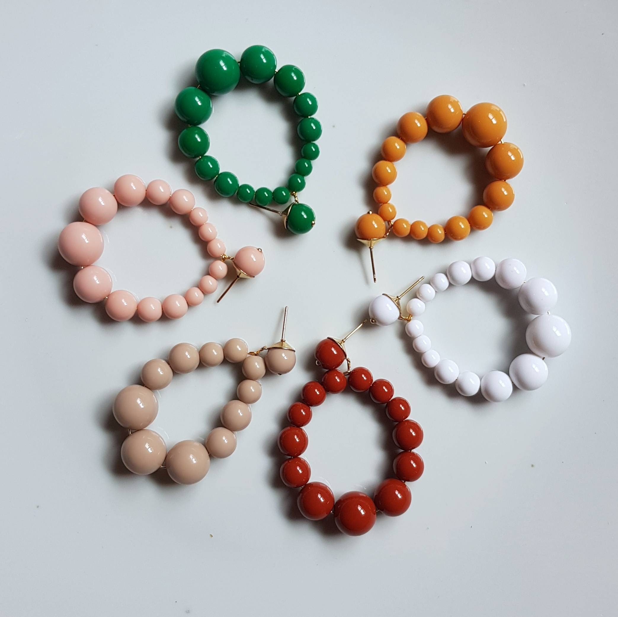 Mila Earrings Beaded Creoles Vintage Spirit Etsy