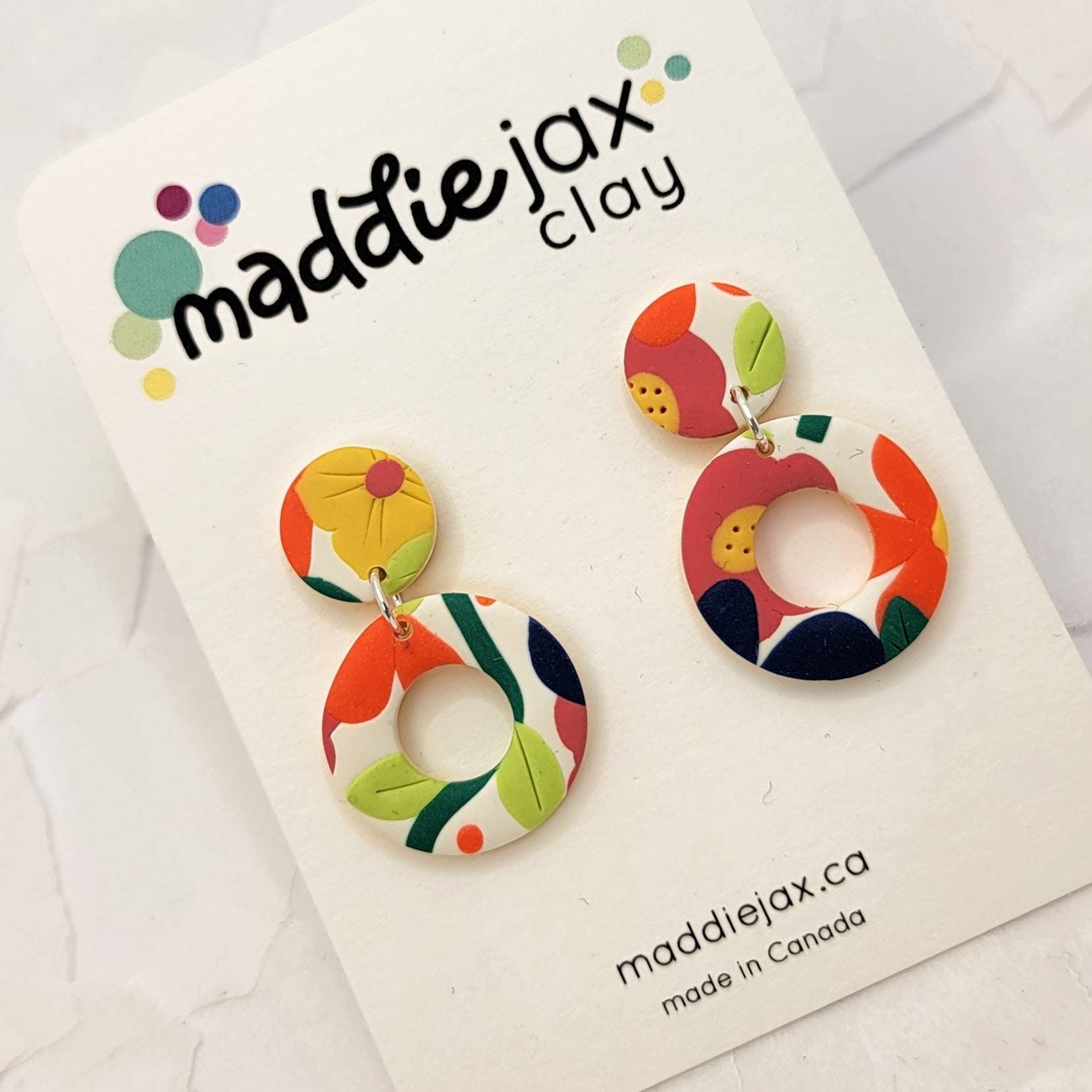 Tropical Vibes Polymer Clay Earrings | handmade | unique earrings | jewelry | gift for her | nickel free hypoallergenic